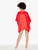 Red silk short robe with macramé_4