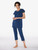 Pyjamas in dark denim blue rayon_1