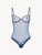 Bodysuit in dark denim blue embroidered tulle_0