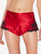 Red silk satin sleep shorts with frastaglio_1