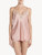Powder pink silk satin camisole with frastaglio_1