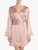 Powder pink silk satin short robe with frastaglio_1