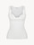 Off-white modal tank top with Leavers lace and ruffle trim_0