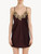Bordeaux red silk satin slip with frastaglio_1