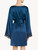 Petrol blue silk satin short robe with frastaglio_2