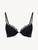Push-up bra in black silk satin stretch with Leavers lace_0