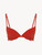 Push-up bra in red silk-georgette with macramè trim_0