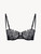 Balconette bra in black silk-georgette with macramè trim_0