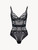 Bodysuit in black tulle and Leavers lace_0