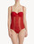 Underwired Bodysuit in red stretch tulle_1
