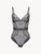 Bodysuit in grey tulle and Leavers lace_0