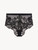 Black high-waisted briefs with floral lace_0