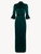 Green long silk belted robe_0