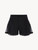 Black cotton and chiffon shorts_0