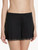 Black cotton and chiffon shorts_1