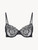 Black sheer strech-tulle underwired bra with floral embroidery_0
