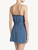 Cornflower blue viscose short slip with tulle_2