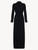 Black viscose long robe with tulle_0