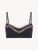 Dark grey and pink embroidered tulle bralette_0