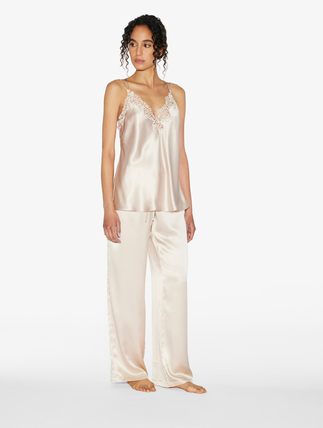 Rose Beige silk trousers - La Perla - US