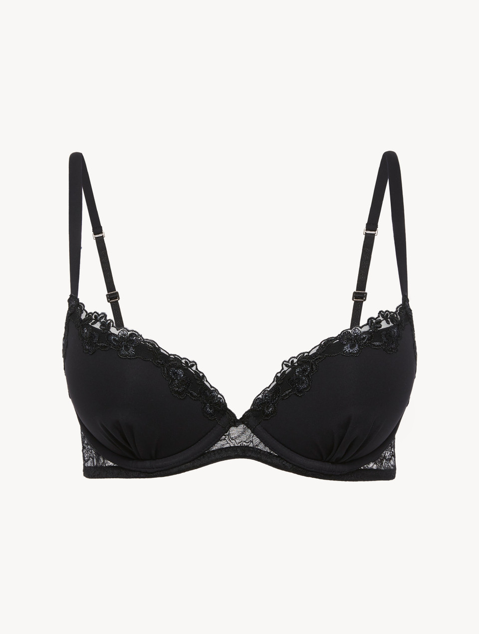 Push-up Bra in Black Lycra with embroidered tulle - La Perla - US