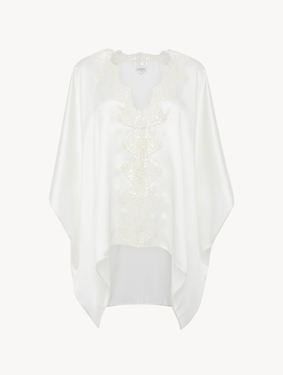 Short Silk Robe – Long Sleeve in Black