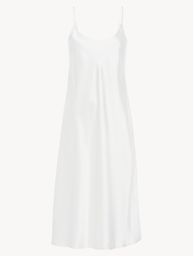 Luxury Silk Midi Nightdress in White | La Perla