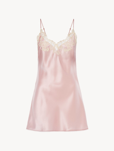 Pink silk slip dress with frastaglio - La Perla - US