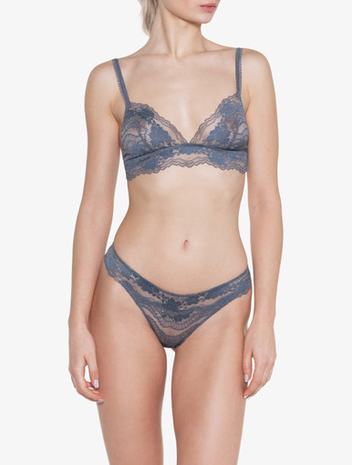 Leavers Lace Soft Bralette in Silver | La Perla