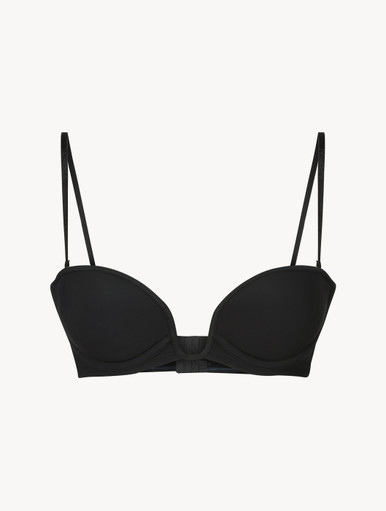 Black underwired padded bandeau U-bra