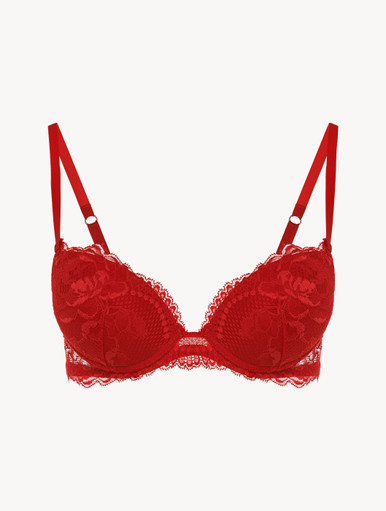 Red Lace Vinyl Moscow Push-Up Bra