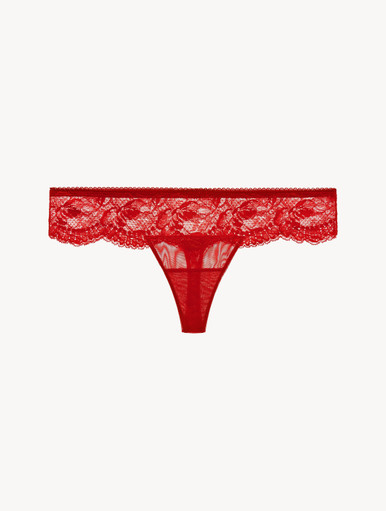 Red lace thong - La Perla - US