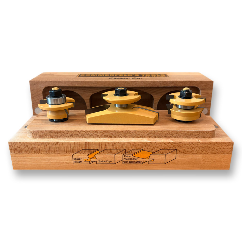 Sommerfeld Tools 3-Pc Shaker Cabinet Door Router Bit Set
