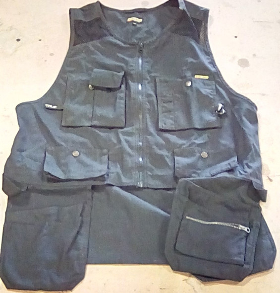 Blaklader Black Rip Stop Mesh Utility Vest for Carpentry Construction (XXL)
