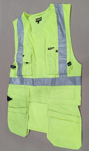 Blaklader Yellow Size Medium Hi-Vis Utility Vest for Carpentry Construction