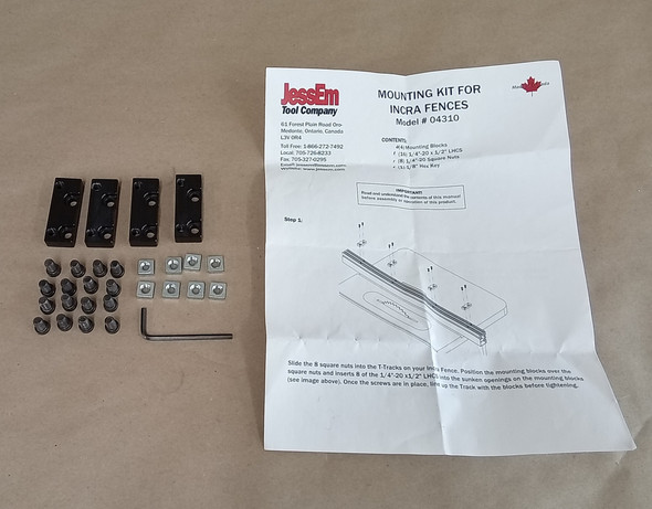 JessEm 04310 INCRA Fence Mounting Kit for Clear-Cut TS Stock Guides