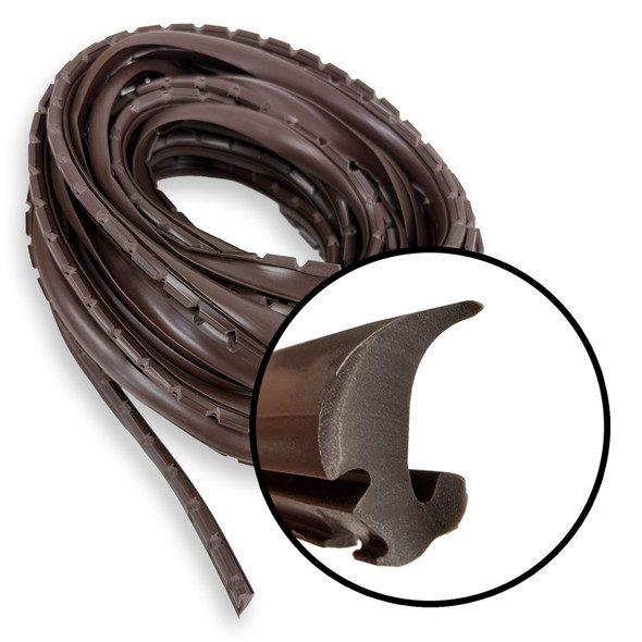 Dark Brown Rubber Glass Retainer for cabinet door glass 500 foot roll
