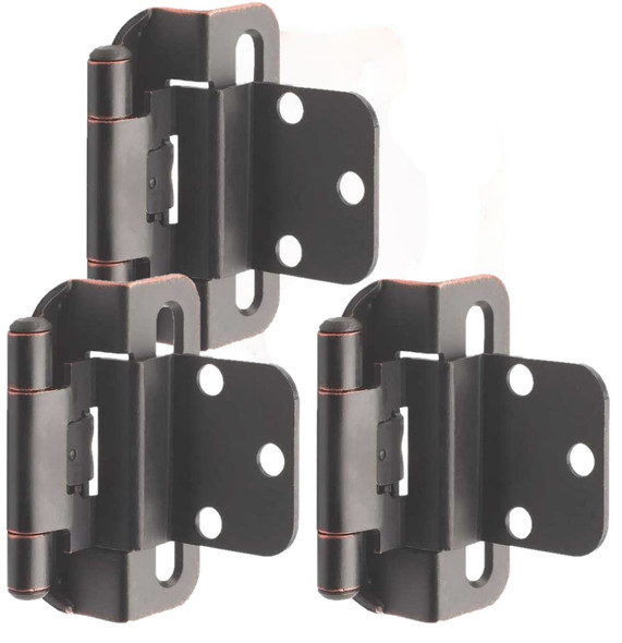 Amerock Self Closing Partial Wrap 3/8" Hinges - pack of 3x