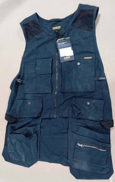 Blaklader US Utility Vest with Mesh for Carpentry Construction (Navy, XL)