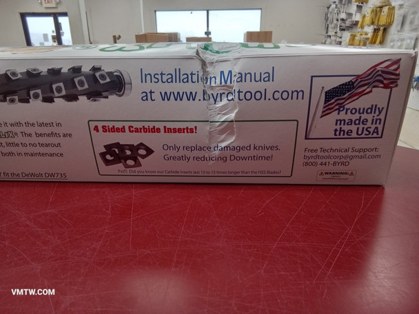 Byrd Tool SHELIX Cutterhead OEM Size for Dewalt DW735 Planer* Byrd Tool SHELIX Cutterhead OEM Size for Dewalt DW735 Planer*