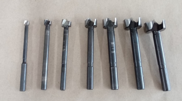 Fisch Black Shark 7pc Imperial Forstner Drill Bit Set 1/4-3/8-1/2-5/8-3/4-7/8-1
