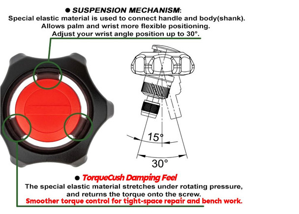 Ergonomic Ratchet On/Off Large Palm Hex Head Tool driver for tight spaces