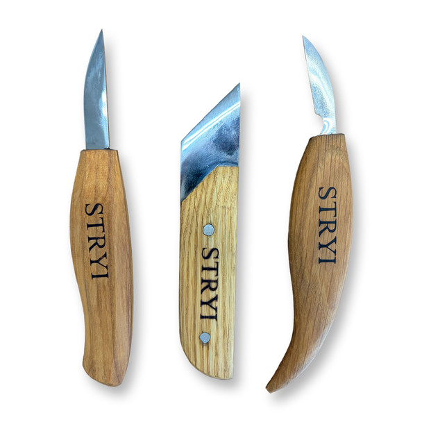USED STRYI 3 piece Woodworking Woodcarving tool set *READ*