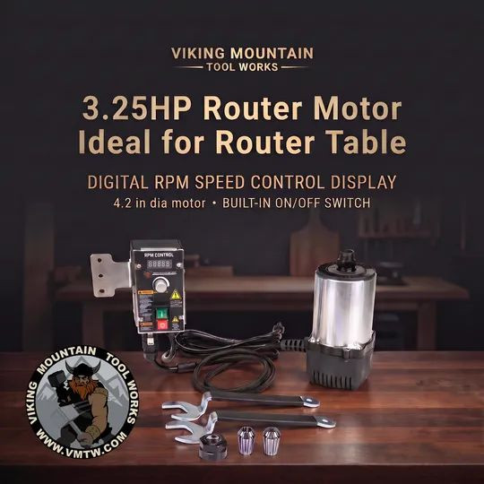 VMTW 3.25HP Router motor 4.2 inch dia. Digital RPM Ideal for Router Table