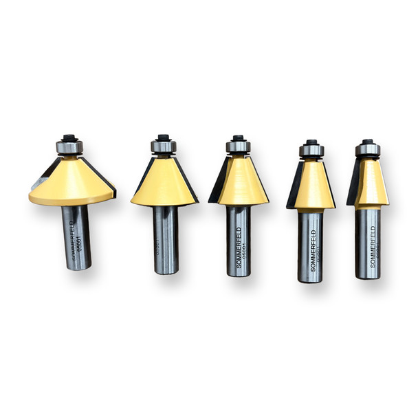 Sommerfeld 5-Pc Chamfer Router Bit Woodworking Tool Set