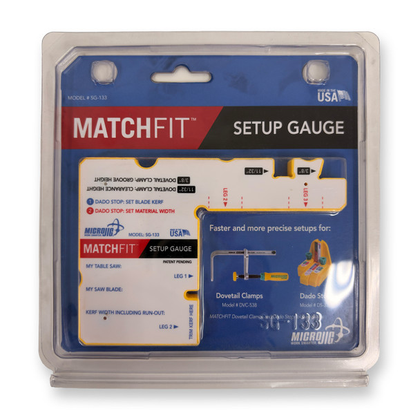 Micro Jig SG-133 Setup Gauge for MATCHFIT Dado Stop and Dovetail Clamps *READ*
