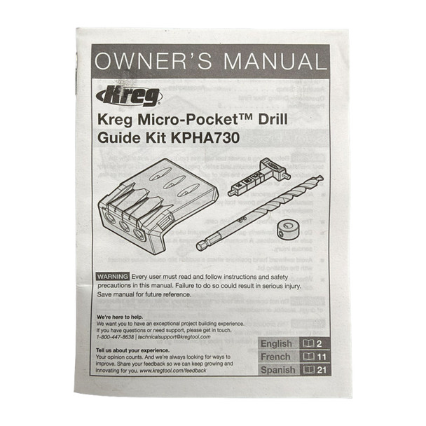 Outlet Kreg Micro-Pocket Drill Guide Kit 730 "READ"