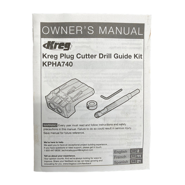 Outlet Kreg Custom Plug Cutter Drill Guide Kit 740 'READ"