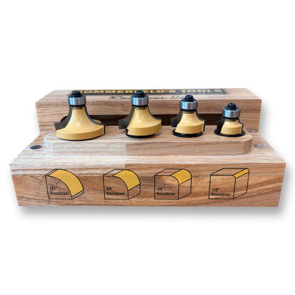 Sommerfeld 4-Pc Roundover Router Bit Woodworking Tool Set