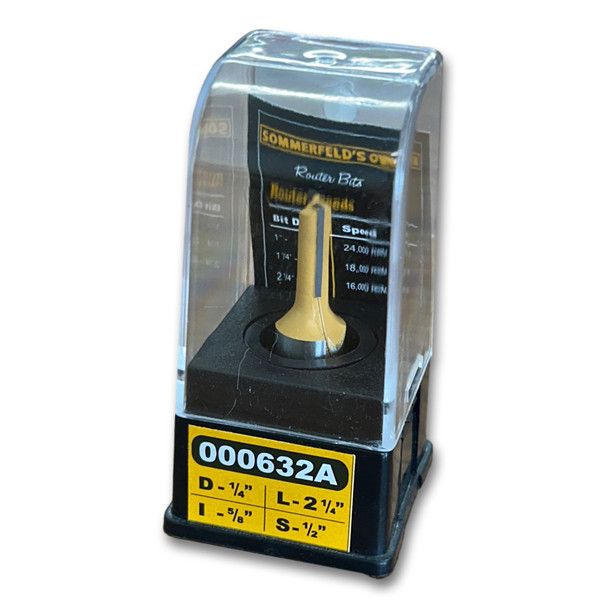 Straight Bit-Two Flute 1/4CD,5/8C L,2-1/4OL,1/2SH